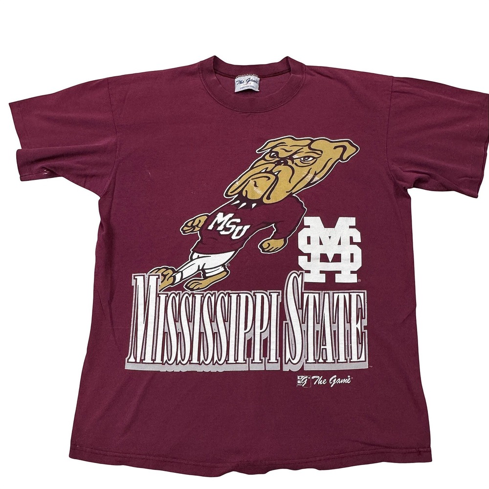 Vintage The Game Mississippi State Bulldogs Mascot T Shirt Mens Large Maroon‎